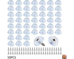 50 stuks - Rubberen voetjes voor snijplanken - ronde antislip voetjes - met roestvrijstalen schroeven - voor snijplanken, meubels en keukenapparaten - transparant - 17×6mm
