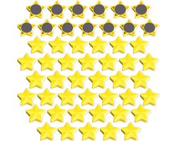 50 Stuks Sterke Koelkastmagneten voor Kantoor, School en Keuken - Mini Heavy Duty Magneetjes voor Knutselen en Landkaarten (Ster, Geel)
