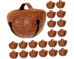 50 Vintage Roestige Kerstbellen - 1,5×1.5 cm - Metaal - Kerstboom Landelijke Bellen - Geschikt voor Feestdagen, Doe-het-zelf, Knutselprojecten en Stijlvolle Kerstdecoraties - Antiek Brons