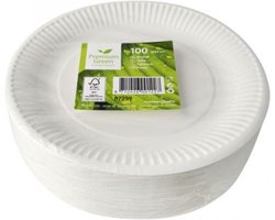 50 x kartonnen borden Nature Kraft karton WIT 15cm/Wegwerp servies - Feest/verjaardag/BBQ/Picknick borden Milieuvriendelijk /Wegwerp bordjes karton