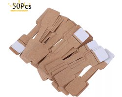 50 x Prijskaartjes - Vintage Prijs Kaartjes - Etiket - Prijslabel - Hangtag - Tags - Bruin - Kaki - Handig om kleine producten mee te labellen -
