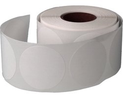 500 Etiketten Stickers Rond Wit 20 mm op Rol - Sluitzegels Markeringspunten Blanco Labels - Dappaz