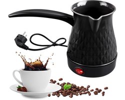 500 ml Inductiekoffiemachine voor Turkse koffie op de camping - Elektrisch koffiezetapparaat voor thee en melk - Inclusief kalkoen voor espresso-thee (zwart)