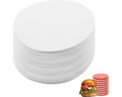 500 vellen hamburgerbakpapier - 12 cm - Oliebestendig hamburgerbakpapier - Bakpapier - Te gebruiken om hamburgers, rundvlees, koekjes, cakes, enz. van elkaar te scheiden - Kan ook gebruikt worden als folie voor cakevormen - Wit