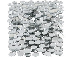 500x Spiegel mozaiek steentjes - rond - 10 mm - glas - knutselen - hobbyen - knutselmaterialen