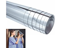 50*150 cm - Flexibele spiegelvellen - Zachte spiegel - spiegelpapier - muurstickers met spiegeleffect - niet-glas - zelfklevende spiegel - kunststof wandspiegel - onbreekbare spiegel - kamerdecoratie - voor knutselen - wanddecoratie - zilver