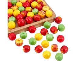 50pcs 5 stijlen mini appels - schattige artificiële appels - rode groene gele nepproducten - decoratief fruit voor keuken fotografie props model party decoratie 2