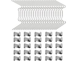 50pcs glazen clips voor conservatoria - steunclips - kas glazingsclips - bewaring - polycarbonaat greenhouse clips - 25 Z Clips & 25 W Clips voor glas fitting in kas