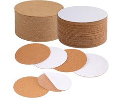 50pcs Kurk Coasters - 9cm Ronde Kurk Bladen - Zelfklevende Kurk Platen voor Coasters - Kleine Potten - DIY Knutselen - Meubels - Thuis