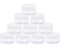 50x Potje 100ml - Lege, Kunststof Potjes met Schroefdeksel Cosmetica, Hobby - PET - Navulbaar