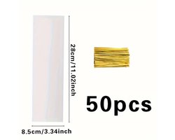 50x Uitdeelzakjes - 8 x 28 Cm |transparant | Plastic Zakjes Uitdeelzakjes transparant | Uitdeelzakjes voor kinderen | Cadeauzakjes | Inpakzakjes | Traktatie zakjes | Verpakkingszakjes