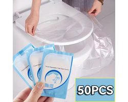 50x Wegwerp Toilet Seat Covers | Hygiënische Reishoesjes | Waterproof Sanitaire Zitting Bescherming | Voor Vliegtuig, Camping, Openbare Toiletten & Badkamer | Travel Disposable Toilet Covers | Perfect voor Vakantie, Kamping & Reizen