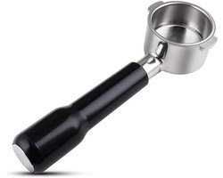 51 mm bodemloze handgreep (dubbele handgreep) voor De'Longhi ECP3420/BCO430/EC260 | Roestvrijstalen filtermand en ABS-handgreep