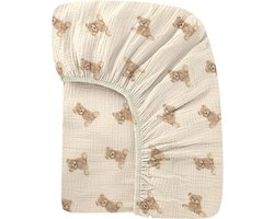 52 x 28 inch muslin bed sheet - 100% katoen - zachte bedlinnen voor peuters in boho stijl - past goed op standaard wiegmatrassen