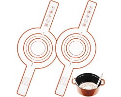 52,5×21,5 cm - 2 stuks - Multifunctionele siliconen bakmat - Sling-bakmat met lange handgreep - Broodbakmat - Broodsiliconen - Siliconen bakmat - Geschikt voor airfryer, oven en magnetron - Oranje