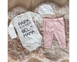 56 Newborn Baby Kleding Set tekst - Jongens en Meisjes Romper - Kraamcadeau - Babyshower Cadeau - 0-3 Maanden