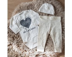 56 Newborn Baby Kleding Set tekst - Jongens en Meisjes Romper - Kraamcadeau - Babyshower Cadeau - 0-3 Maanden