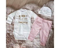 56 Newborn Baby Kleding Set tekst - Jongens en Meisjes Romper - Kraamcadeau - Babyshower Cadeau - 0-3 Maanden