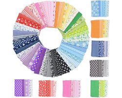 56 Stuks Katoenen Lapjes - Katoenen Stoffen - Diy Katoenen Stof - Vierkante Lapjes Stoffen - Voorgesneden - Veelkleurig - Bedrukt met Bloemmotieven - 8 Kleuren - 56 Stijlen - Naaien Diy - Voor Doe-Het-Zelf Naaiwerk, Scrapbooking, Patchwork