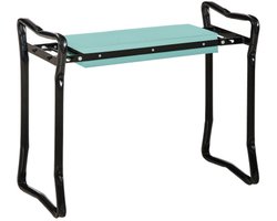 58 x 28 x 49 cm Kniebank voor tuinieren Opvouwbare tuinkruk Kniehulp tot 150 kgEVA-schuim Staal donkergroen voor comfortabel werken in de tuin