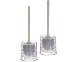5Five - 2x stuks WC-/toiletborstels met houder kunststof 37 cm