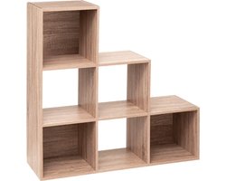 5Five 6 Vaks boekenkast / opberger / kast - 102 x 32 x H102 CM