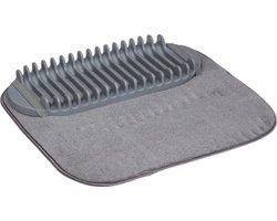 5Five Afwas afdruipmat/afdruiprek set keuken - anti-slip - rubber - grijs - 42 x 43 cm - 2-delig
