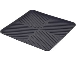 5Five Afwas afdruipmat/droogmat keuken - anti-slip- rubber - grijs - 30 x 30 cm - opvouwbaar
