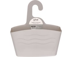 5Five Badkamer flessenhouder/shampoo houder - ophangbaar - grijs - kunststof