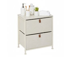 5FIVE Badkamerkast Pisa - 2 mandjes - beige - 45 x 30 x 51 cm - metaal/hout/stof - opbergen