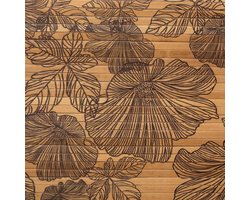 5Five Badmat bamboe - Zwart/Naturel - 50 x 80 cm
