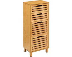 5Five® Bamboe Kast met 4 Lades - Naturel - 30x40x97,5 cm