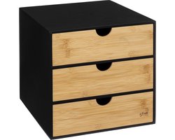 5Five Bava Bamboe bureautoren - Opberger - Bureaubrievenbak - Bureauhouder - 3 lades - Bureau organizer