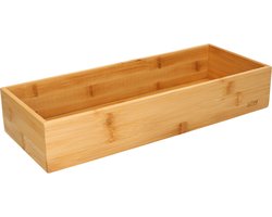 5Five Bestekbak/keuken organizer - 1-vaks - Tidy Smart - bamboe hout - 38 x 15 x 7 cm