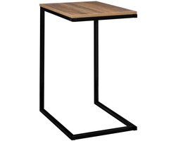 5Five Bijzettafeltje Chevron - hout/metaal - lichtbruin/zwart - 45 x 35 x H66 cm - koffie tafel - bank tafel
