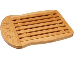 5Five Broodplank met opvangbak - bamboe - bruin - 34 x 26 cm