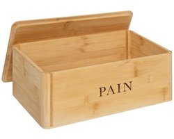 5Five Broodtrommel - bamboe hout - 33 x 20 x 12 cm - met deksel - 8,5 L - brooddoos - broodbak