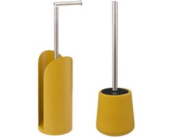 5Five Cocoon Flexibele toilethouder + toiletborstel - Geel