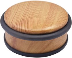 5Five Deurstopper - rond - houtlook - 10 x 4,5 cm - metaal - deurstop