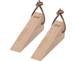 5five Deurwig - 2x stuks - deurstoppers - hout - 12 cm - deurstoppers