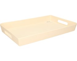 5Five - Dienblad - met handvatten - creme wit - 45 x 30 cm - Serveerblad - kunststof - rechthoek