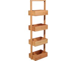 5Five Doucherekje/badkamerrekje - bamboe - 4 lagen - 25 x 16 x 88 cm