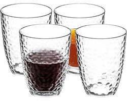 5Five Drinkglas Estiva - 6x - helder transparant - onbreekbaar kunststof - 380 ml - camping/verjaardag