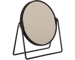 5Five Dubbele make-up Spiegel - op voet - 19 x 8 x 21 cm - scheerspiegel - zwart - op standaard