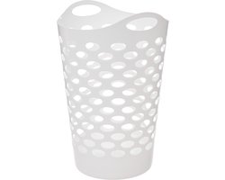 5Five Flexibele wasmand/opbergmand - rond - wit - 75 liter - D41 x H66 cm