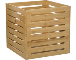 5Five Fruitkisten opslagbox - open structuur - lichtbruin - hout - L31 x B31 x H31 cm - Decoratie huis en tuin - Kisten/kistjes