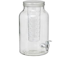 5Five Fuzy Glazen Drinkdispenser - 6L - Ø18xH31cm - Transparant