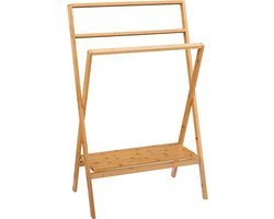 5Five Handdoeken ophangrek badkamer - bamboe hout - L60 x b36 x H94 cm - Droogrek
