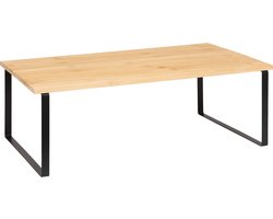 5Five Keuken/aanrecht rekje - metaal/bamboe hout - 50 x 30 x 18 cm - keuken organizer - naturel/zwart - verhoger