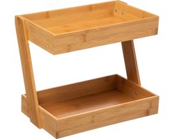 5Five keukenrek/opbergrek/aanrecht organizer - 32 x 23 x 26 cm - bamboe hout